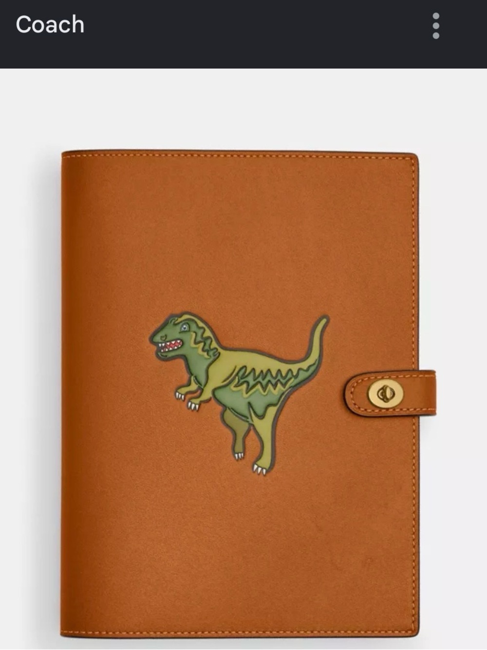 Brown Coach Notebook Cover with Rexy